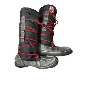 Pajar Womens Tall Black Lace Up Waterproof Winter Boots Sz 9-9.5